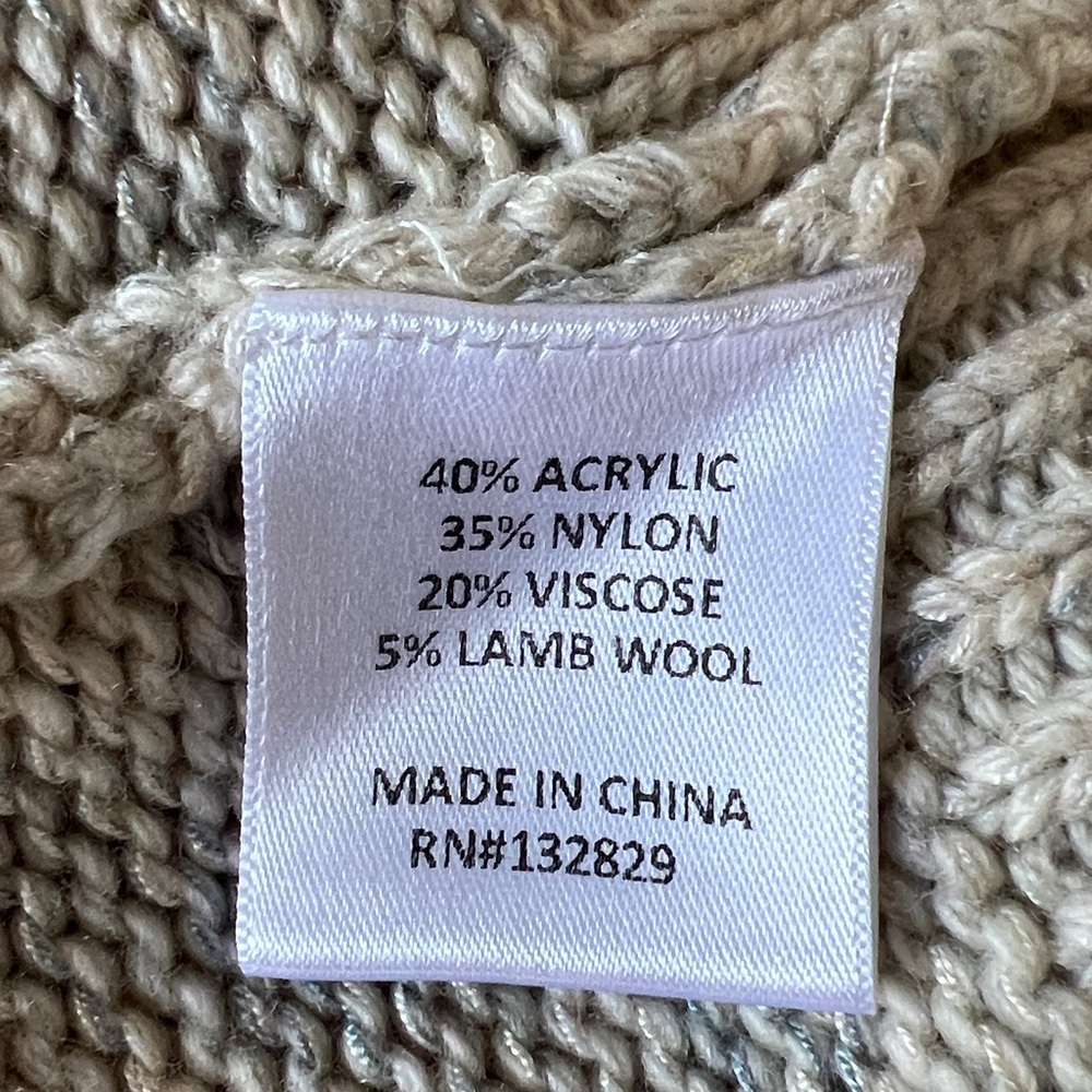 Lovers & Friends GRANITE SWEATER Wool Blend Knit Distressed Color Stone Size S - Picture 14 of 14